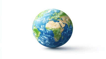 A realistic depiction of Earth showcasing continents and oceans in vibrant colors.