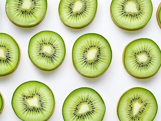 Fototapeta premium sliced kiwi fruits isolated on white background