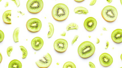 Fototapeta premium sliced kiwi fruits isolated on white background