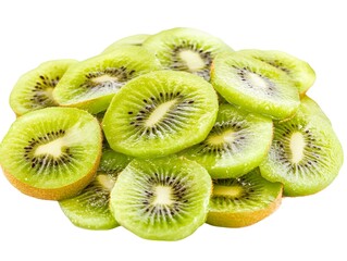 sliced kiwi fruits isolated on white background