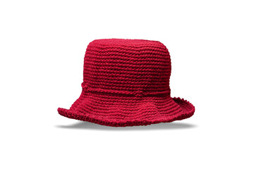 red winter hat isolated on white background. This has clipping path.
