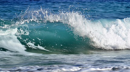 Obraz premium Majestic Ocean Wave Power in Vibrant Coastal Scene