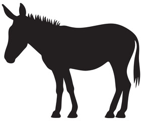 Obraz premium Silhouette of a donkey, Donkey silhouette isolated on white