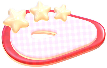 Hair clip with stars 3D coquette aesthetic style