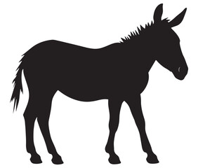 Obraz premium Silhouette of a donkey, Donkey silhouette isolated on white