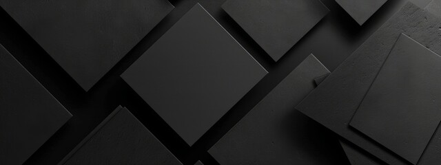 Abstract minimalist wallpaper with asymmetrical elements, ideal for banner templates with black background and ample copy space. Perfect for modern design projects and creative layouts.