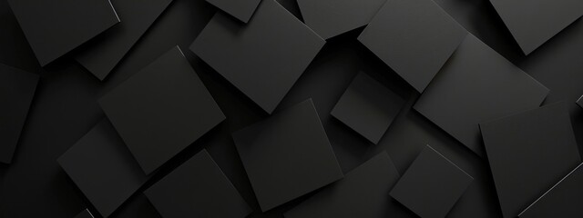 Obraz premium Black background with basic geometric elements for design, banner template. White space in the center of the page for text. Abstract minimalist wallpaper.