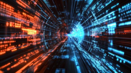 Fototapeta premium Digital Tunnel of Data