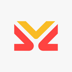 Obraz premium letter M shaped vector logo design