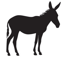 Obraz premium Silhouette of a donkey, Donkey silhouette isolated on white