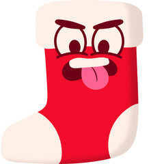 Christmas Sock Disgusting Face Cartoon