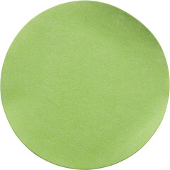 Blank green round adhesive paper sticker label isolated on white background