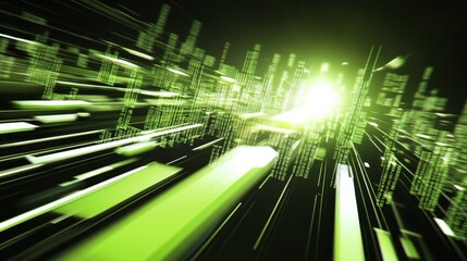 Bright Green Arrows Indicating Financial Growth