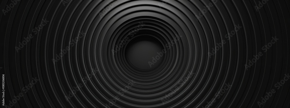 Poster abstract dark concentric circle pattern wallpaper with copy space in the center. ideal for modern de