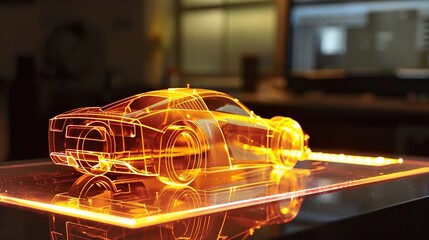 Holographic Technology Automotive - an innovative and cutting-edge visual. The holographic technology showcases a futuristic approach to automotive design.