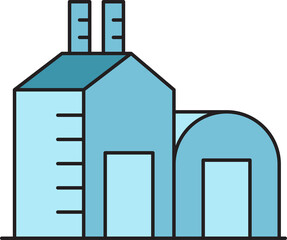 Factory Building Icon Illustration

