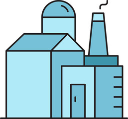 Factory Building Icon Illustration
