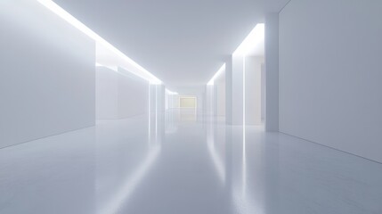 Obraz premium Minimalist white background with soft lighting and clean lines, very realistic, smooth surface