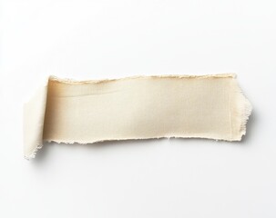 Obraz premium piece of beige paper, ripped at the top edge and on a white background