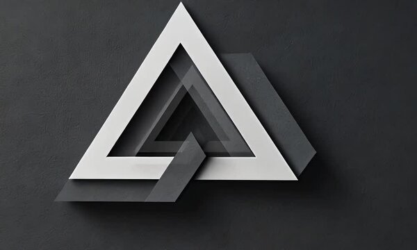 Abstract Interlocking Triangles in Monochromatic Black and White