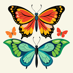 set of butterflies