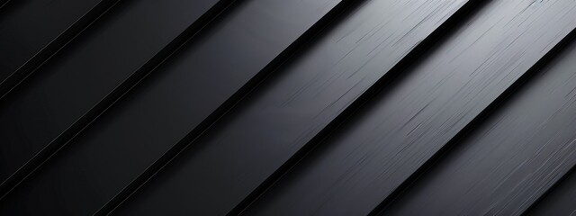 Obraz premium Black Background with Diagonal Stripes for Design Banner Template, Featuring Minimalist Wallpaper with Copy Space in the Center for Text