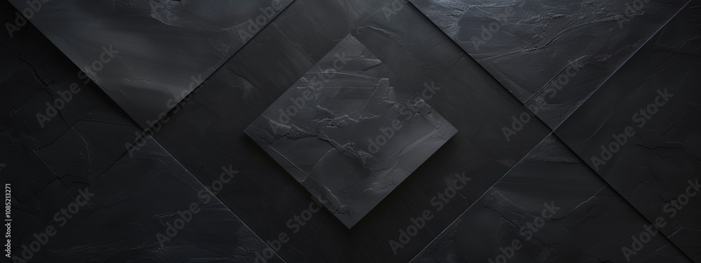 Poster diamond grid on a black background, minimalist design banner template with white space for text. per
