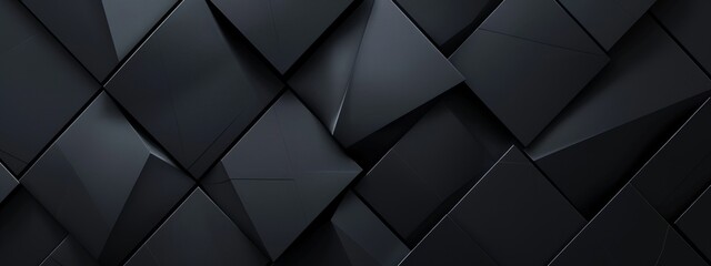 Obraz premium Minimalist abstract wallpaper with a diamond pattern on a black background. Banner template with white space for text, perfect for modern and professional design uses.