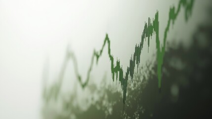 Rising and Falling Market Graph with Bright Lighting