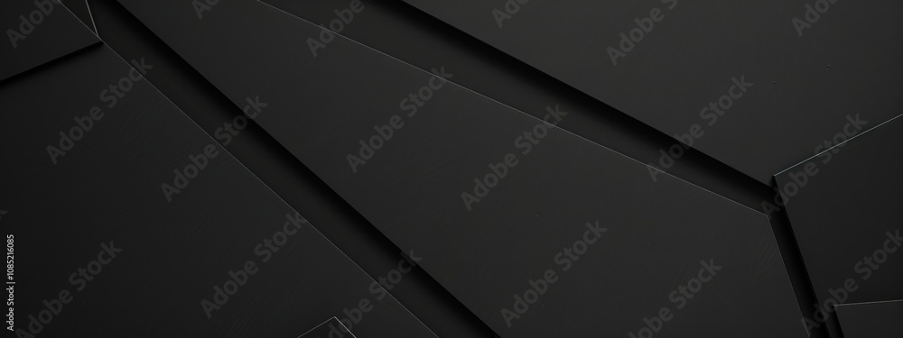 Poster photo of black background with geometric elements and lines for design, featuring white space in the