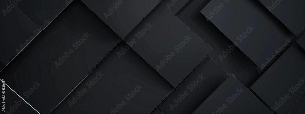 Poster photo of black background with geometric elements and lines for design, featuring white space in the