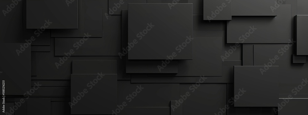 Poster black background with geometric grids and motifs for design, banner template. white space in the cen