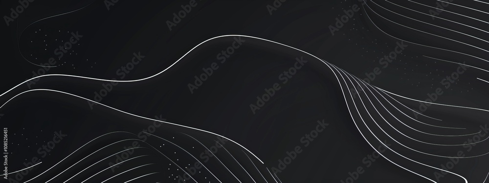 Poster photo of black background with geometric grids and patterns for design, banner template, white space