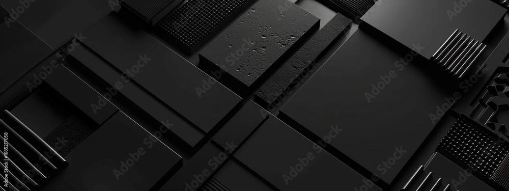 Poster abstract minimalist wallpaper with geometric motifs and shapes on black background. featuring white 