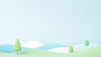 Simple cartoon style rural scenery