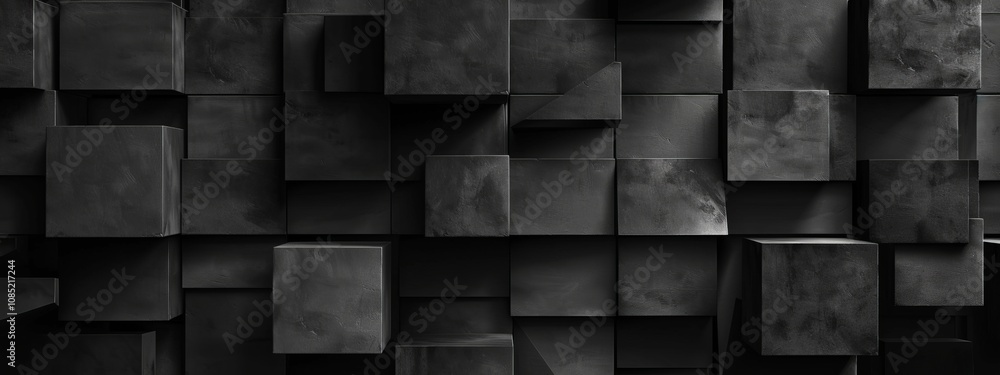 Poster photo of black background with minimalist lines and curves for design, featuring white space in the 