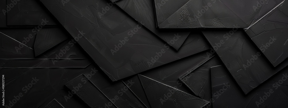 Poster photo of black background with minimalist lines and curves for design, featuring white space in the 