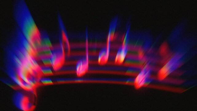 Animation of black background musical notes
