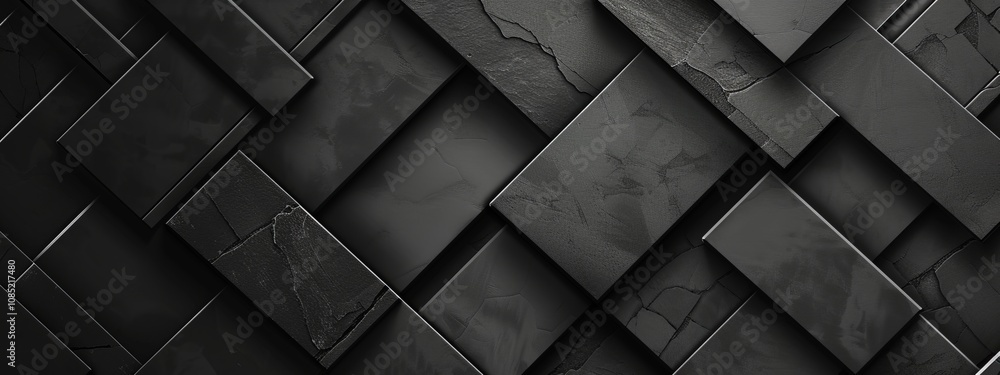 Aufkleber photo of black background with geometric patterns for design, featuring white space in the center fo