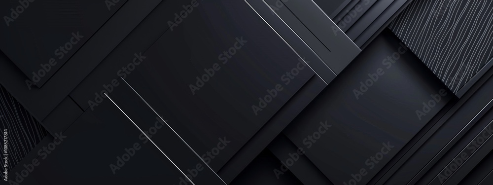 Poster black background with geometric repetition. banner template with white space in the center for text.