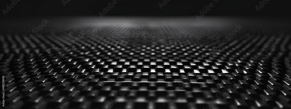 Poster black background with geometric tessellation. banner template with white space in the center for tex
