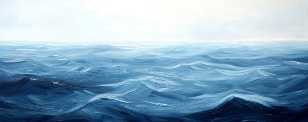 A serene ocean view with gentle waves, capturing the calming essence of the sea under a soft, cloudy sky.