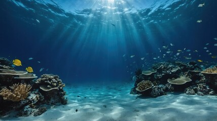 underwater blue empty background in sea generate ai 