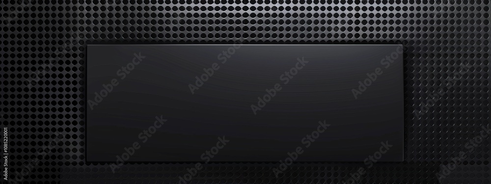 Poster Black background with grid lines for design, banner template. White space in the center of the page for text. Simple abstract wallpaper with copy space.