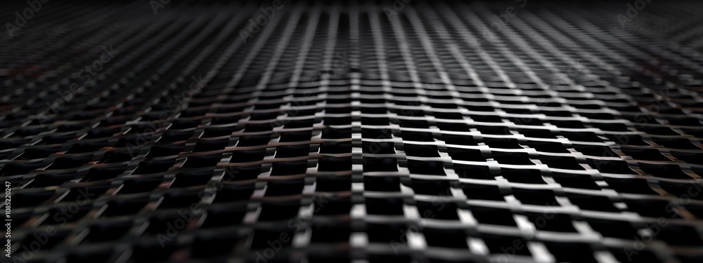 Aufkleber Abstract dark grid pattern wallpaper with copy space. Minimalist design template with white center text area. Ideal for banners.