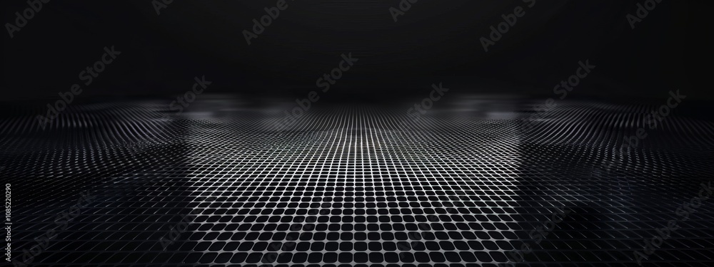 Aufkleber Abstract dark grid pattern wallpaper with copy space. Minimalist design template with white center text area. Ideal for banners.