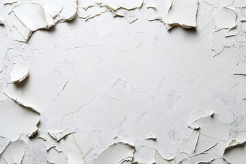 abstract white textured wave pattern with grunge and metallic elements on paper surface 