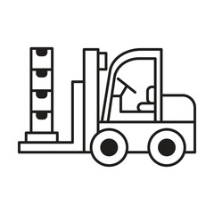Forklift icon vector on white background