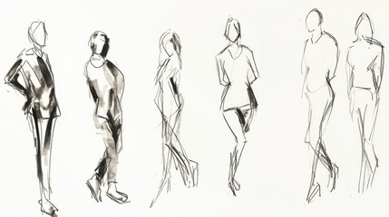 Stylish Sketches of Posed Figures