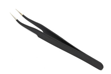 Precision Black Tweezers For Professional Beauty And Craft Use